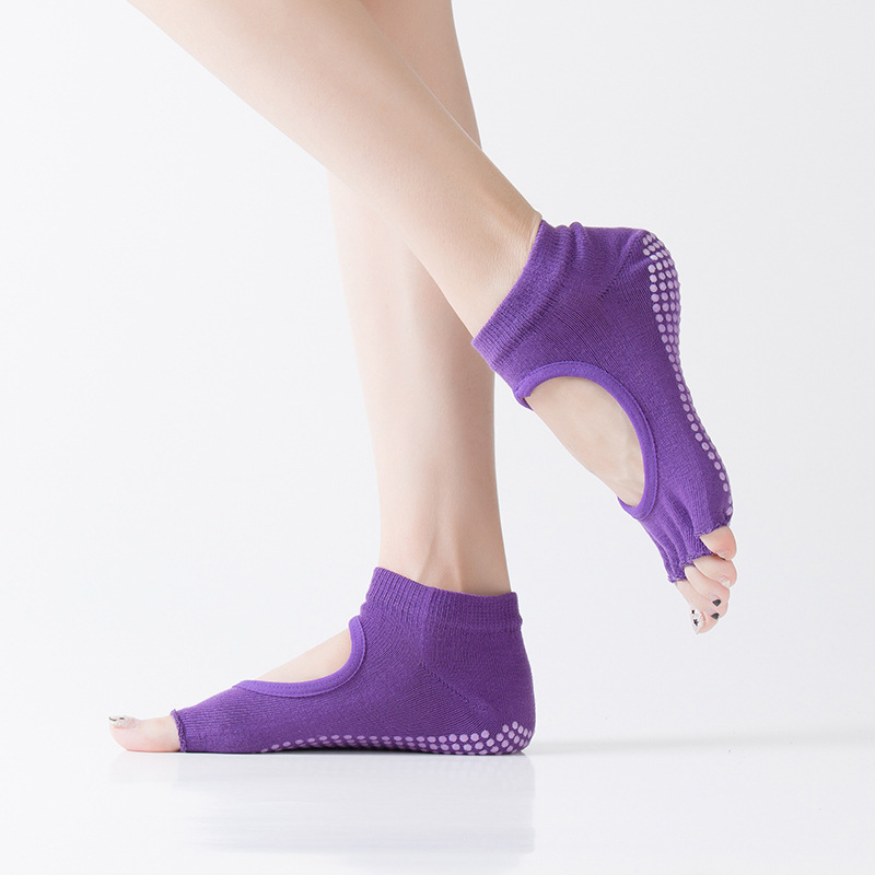 Yoga Fitness Workout - Damen Fünf-Zehen-Socken ohne Rückseite, Rutschfeste Fitness-Workout-Yoga-Socken,