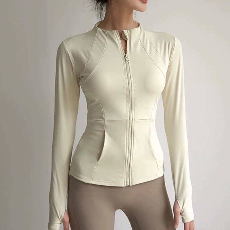Yoga Fitness Jacket - Yoga-Fitnessjacke für Damen, schmal geschnittene, professionelle,