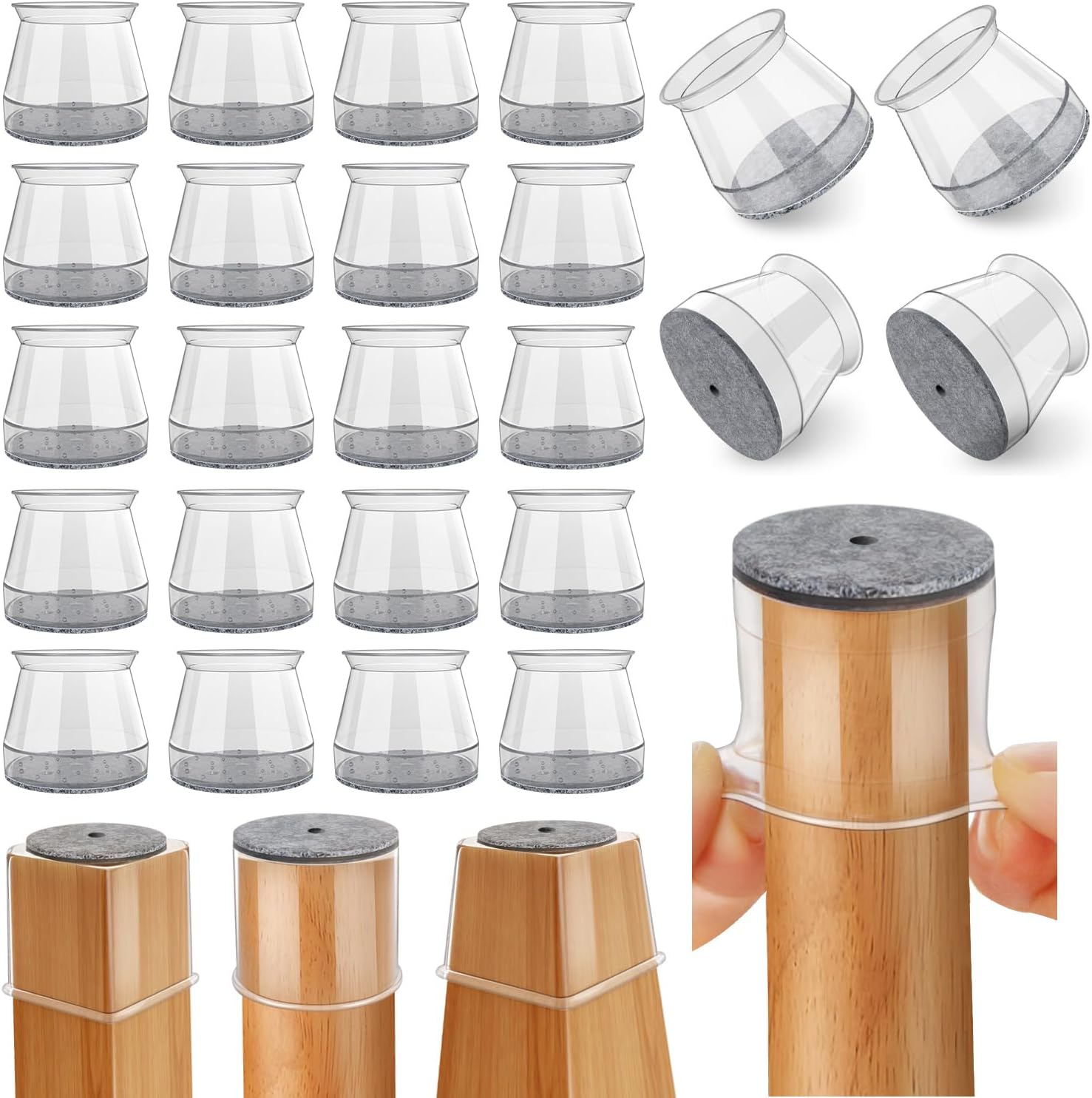 Sit Up Bar Floor - 32er-Pack Silikon-Bodenschoner für Stuhlbeine, Beinschutzkappe für