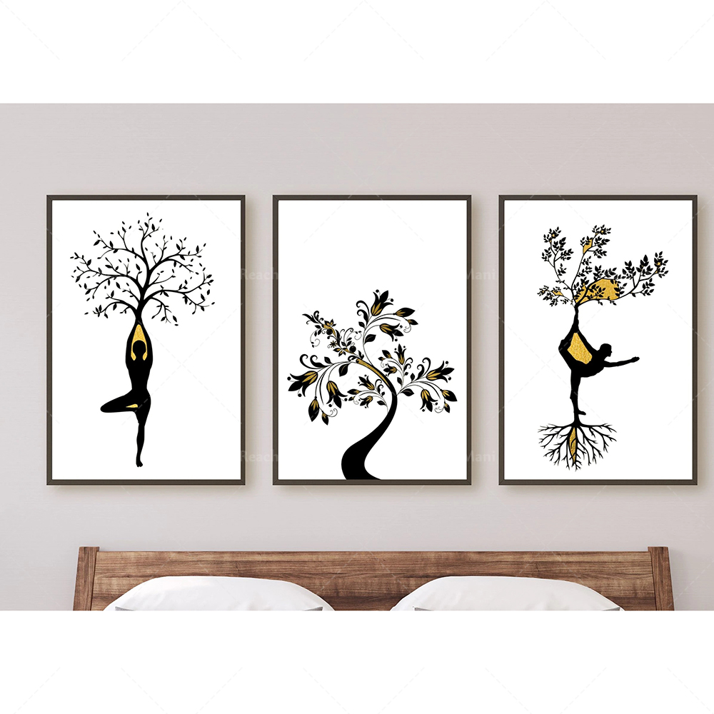 Zen Yoga Fitness - Yoga-Posen Poster Meditation Zen Wandkunst Leinwanddruck