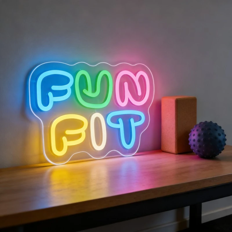 Fun Fit Neon-Schild LED Cartoo – Yoga Fitness Room Bewertung und Preis