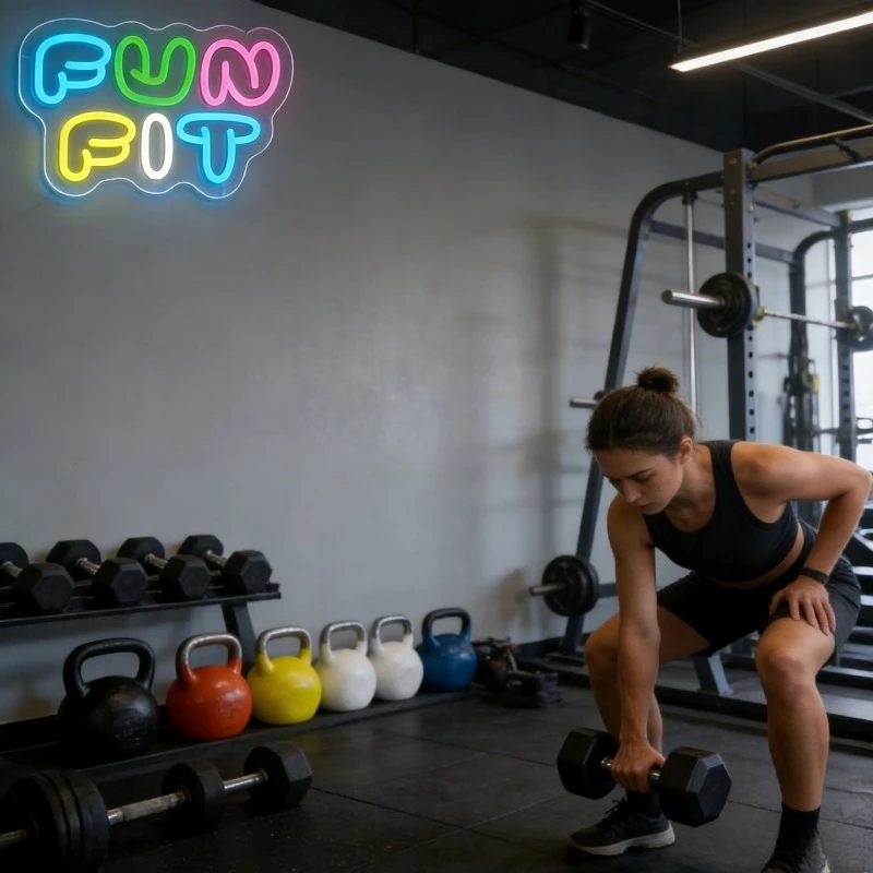 Fun Fit Neon-Schild LED Cartoo – Yoga Fitness Room Bewertung und Preis