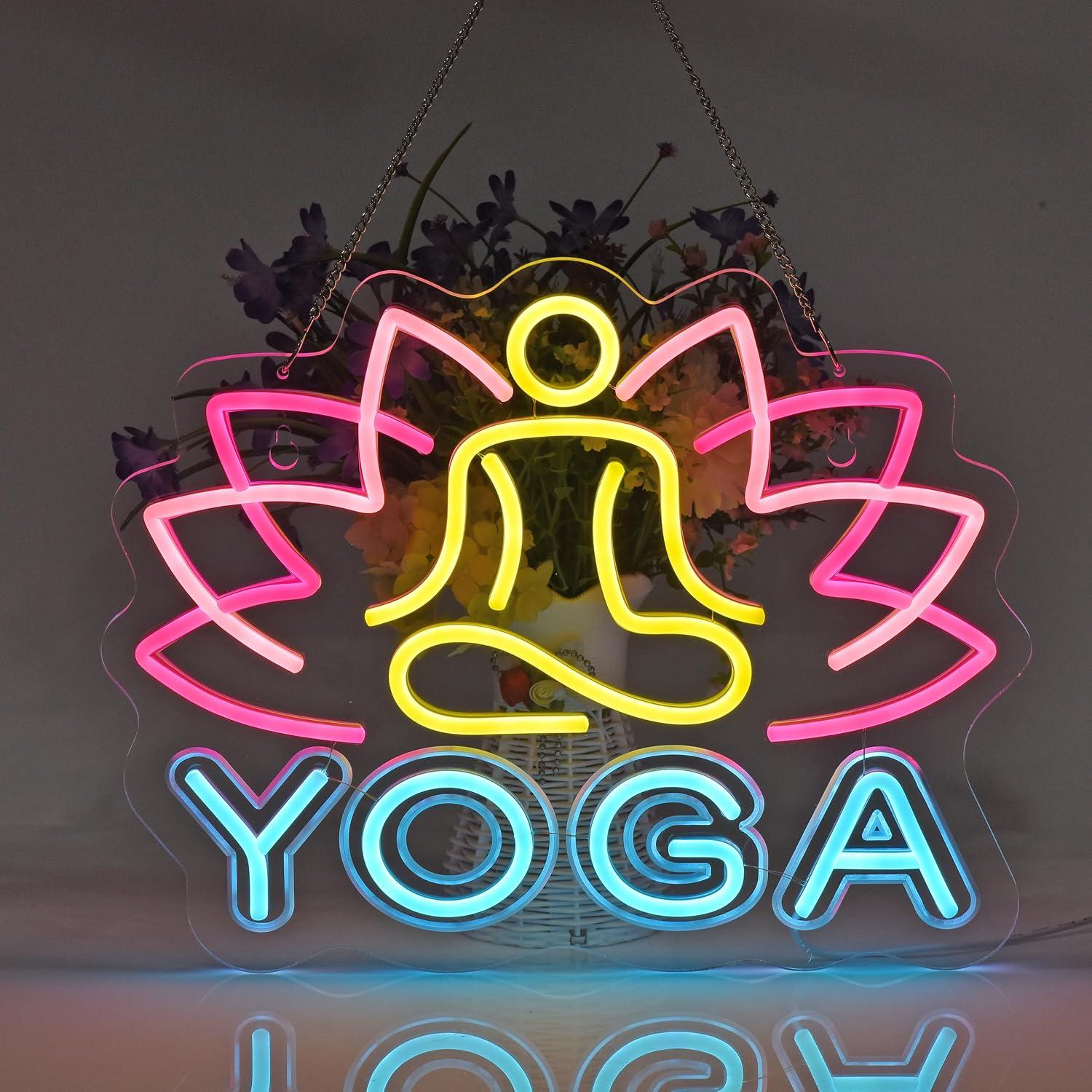 Yoga-Neonschild Dimmbares LED- – Yoga Fitness Room Bewertung und Preis
