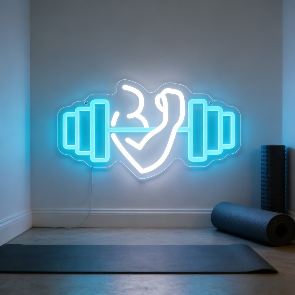 Bizeps-Hantel Neon-Schild LED- – Yoga Fitness Room Bewertung und Preis