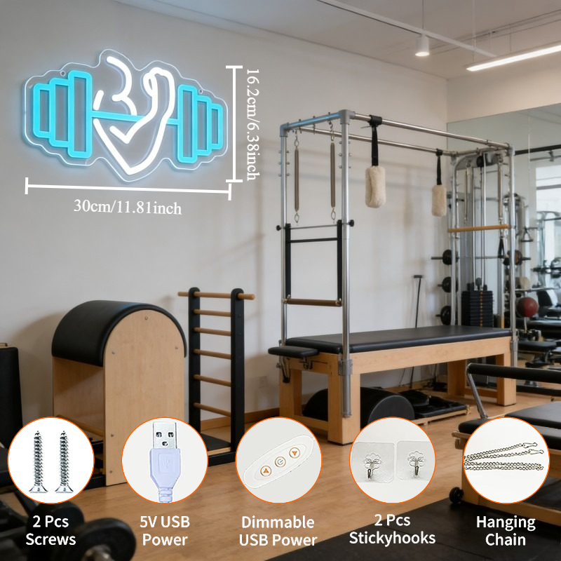 Bizeps-Hantel Neon-Schild LED- – Yoga Fitness Room Bewertung und Preis